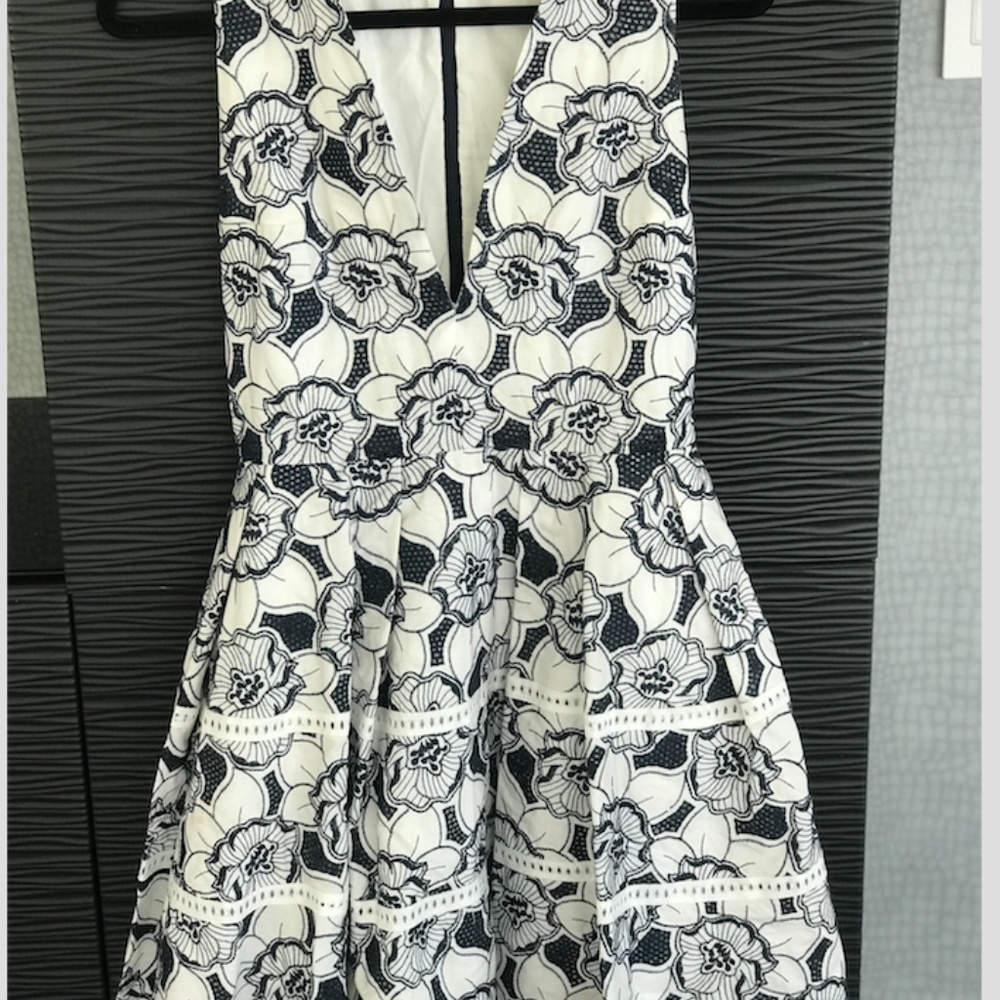 Alexis V Neck Floral Embroidered Dress Size Small